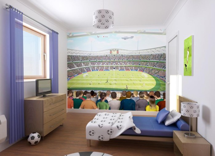 bedroom for a football  fan